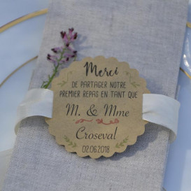 étiquette mariage, monsieur et madame, premier repas, papier kraft
