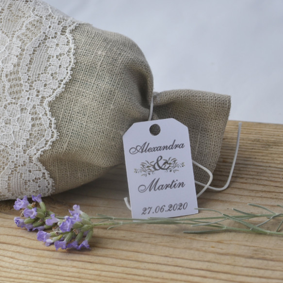 mariage - étiquette - cadeau invité - dragée - olivier - provence -  papier blanc